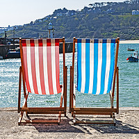Buy canvas prints of empty deckchairs by Kevin Britland