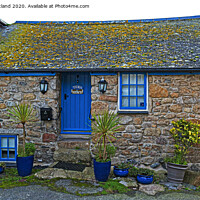 Buy canvas prints of fishermans cottage mousehole cornwall by Kevin Britland
