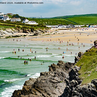 Buy canvas prints of porth beach newquay cornwall by Kevin Britland