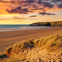Buy canvas prints of sunset cornwall beach by Kevin Britland
