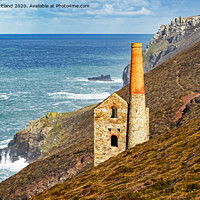 Buy canvas prints of tin mine engine house cornwall by Kevin Britland