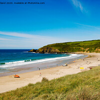 Buy canvas prints of praa sands beach cornwall by Kevin Britland