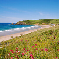 Buy canvas prints of praa sands beach cornwall by Kevin Britland