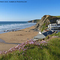 Buy canvas prints of watergate bay cornwall by Kevin Britland