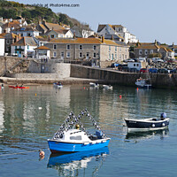 Buy canvas prints of high tide at mousehole in cornwall by Kevin Britland