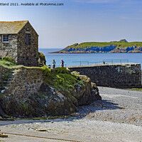 Buy canvas prints of  mullion harbour cornwall by Kevin Britland