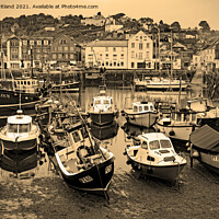 Buy canvas prints of mevagissey harbour cornwll by Kevin Britland