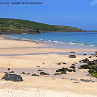 Buy canvas prints of porthmeor beach st ives by Kevin Britland