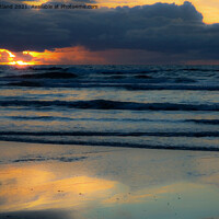 Buy canvas prints of sunset at fistral beach cornwall by Kevin Britland