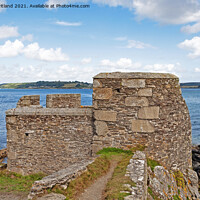 Buy canvas prints of little dennis blockhouse falmouth cornwall by Kevin Britland