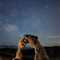 Buy canvas prints of Delicate Arch at night, Utah. by Luc Novovitch