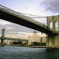 Buy canvas prints of Brooklyn and Manhattan Bridges by Luc Novovitch