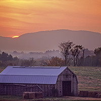 Buy canvas prints of Yakima Valley Farm at Sunset by Luc Novovitch