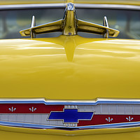 Buy canvas prints of Classic Chevrolet Car Hood Ornament by Luc Novovitch