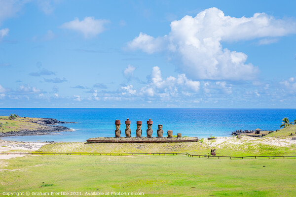 Anakena Beach Statues, Easter Island Picture Board by Graham Prentice