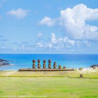 Buy canvas prints of Anakena Beach Statues, Easter Island by Graham Prentice