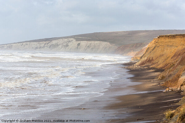 Compton Bay in Stormy Weather Picture Board by Graham Prentice