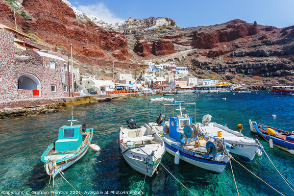 Ammoudi Bay, Oia, Santorini Picture Board by Graham Prentice