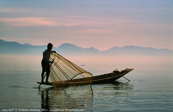 Lake Inle Leg Rower Picture Board by Graham Prentice