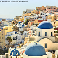Buy canvas prints of Santorini Blue Domed Churches by Graham Prentice