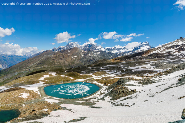 View of Ruinsee from Gornergrat, Switzerland Picture Board by Graham Prentice