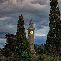 Buy canvas prints of Albert Clock, Barnstaple, at dusk by Graham Prentice