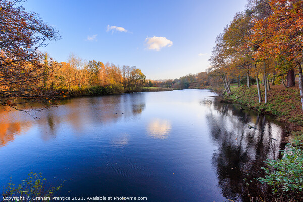 Lake in Autumn on a Sunny Day Picture Board by Graham Prentice