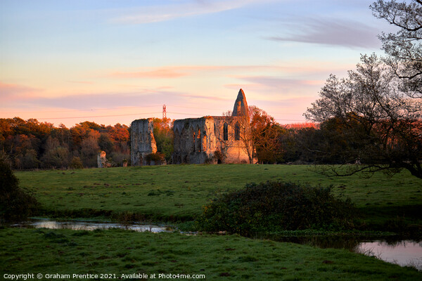 Newark Priory, Ripley, Surrey at Sunset Picture Board by Graham Prentice