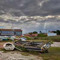 Buy canvas prints of Vintage rowing boat in Brancaster Staithe, Norfolk by Graham Prentice
