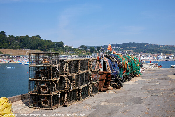 Lyme Regis Lobster Pots Picture Board by Graham Prentice