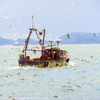 Buy canvas prints of Small Fishing Boat at Sea by Graham Prentice
