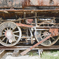 Buy canvas prints of Rusty Train Wheels by Graham Prentice
