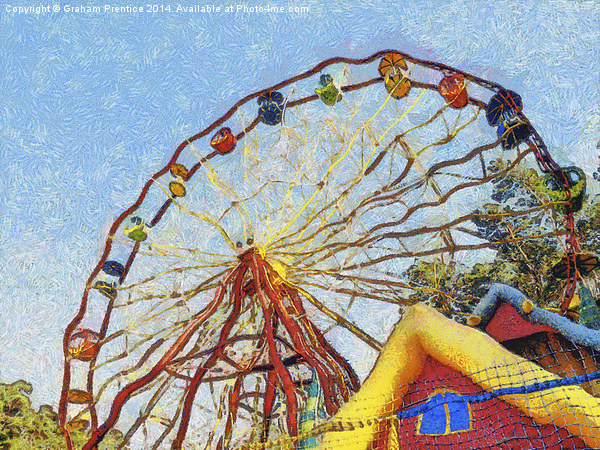 Colourful Ferris Wheel Picture Board by Graham Prentice