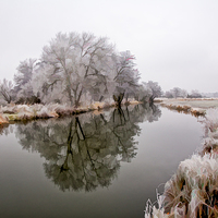 Buy canvas prints of Frosty River Scene by Graham Prentice