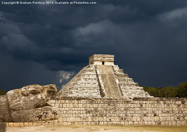 Chichen Itza, Storm Approaching Picture Board by Graham Prentice