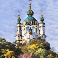 Buy canvas prints of Church of St Andrew, Kiev by Graham Prentice