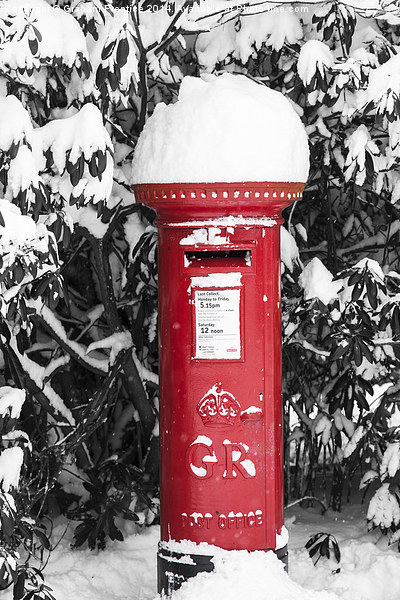 Red Pillarbox in Snow Picture Board by Graham Prentice