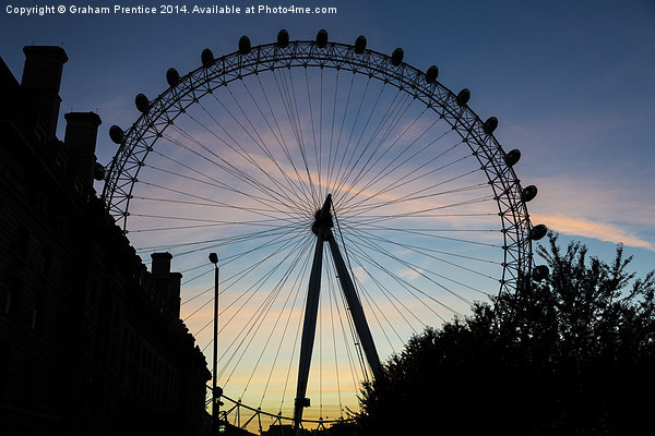 London Eye At Sunset Picture Board by Graham Prentice