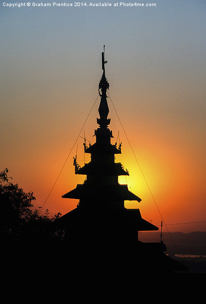 Mandalay Hill Temple At Sunset Picture Board by Graham Prentice