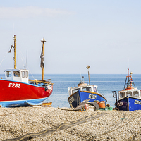 Buy canvas prints of Colourful Fishing Boats by Graham Prentice