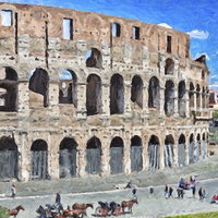 Buy canvas prints of Colosseum, Rome by Graham Prentice