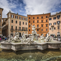 Buy canvas prints of Piazza Navona, Rome by Graham Prentice