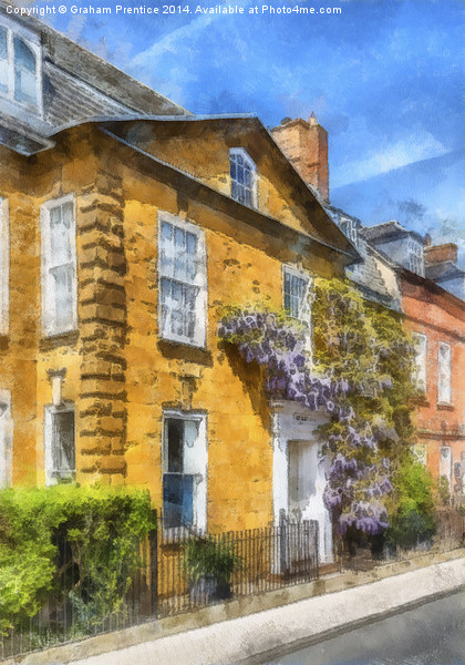Cotswold Town House With Wisteria Picture Board by Graham Prentice