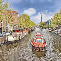 Buy canvas prints of Amsterdam Riverboat by Graham Prentice