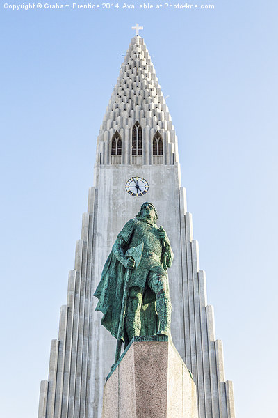 Statue of Leif Erikson, Hallgrímskirkja, Reykjavik Picture Board by Graham Prentice