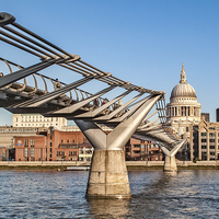Buy canvas prints of St Pauls Cathedral and Millennium Bridge by Graham Prentice