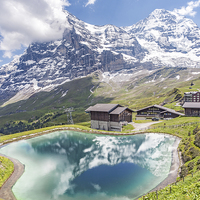 Buy canvas prints of Eiger and Reflection in Alpine Lake by Graham Prentice