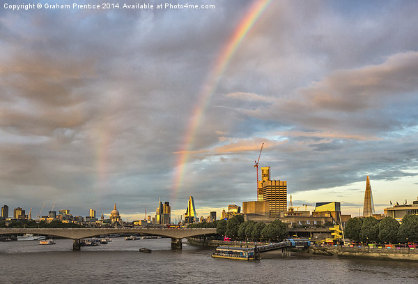  Rainbow Over London Picture Board by Graham Prentice