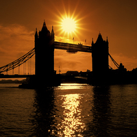 Buy canvas prints of Sunrise Over Tower Bridge by Graham Prentice
