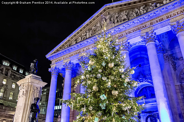  Royal Exchange At Christmas Picture Board by Graham Prentice